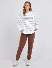 Load image into Gallery viewer, Simplified Crew / Foxwood / White and Navy Stripe

