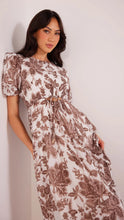 Load image into Gallery viewer, Vivian Puff Sleeve Midi Dress // Mink Pink

