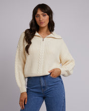 Load image into Gallery viewer, Dahlia 1/4 Zip Knit / Vintage White // All About Eve
