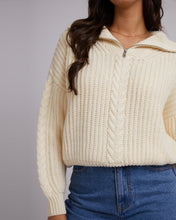 Load image into Gallery viewer, Dahlia 1/4 Zip Knit / Vintage White // All About Eve
