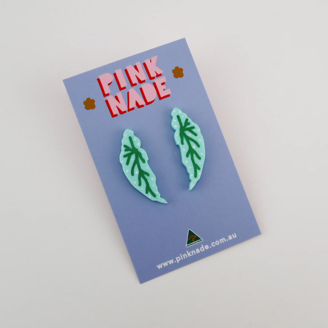 Begonia Leaf Studs / Earrings // Pink Nade